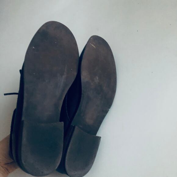 Steve Madden 'Stingrei' Women's 7M Black Leather Lace Up Ankle Boot Fold Over - Picture 8 of 10